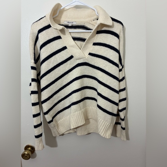 Madewell Dedham Stripe Polo Sweater Size XXS - Picture 4 of 8